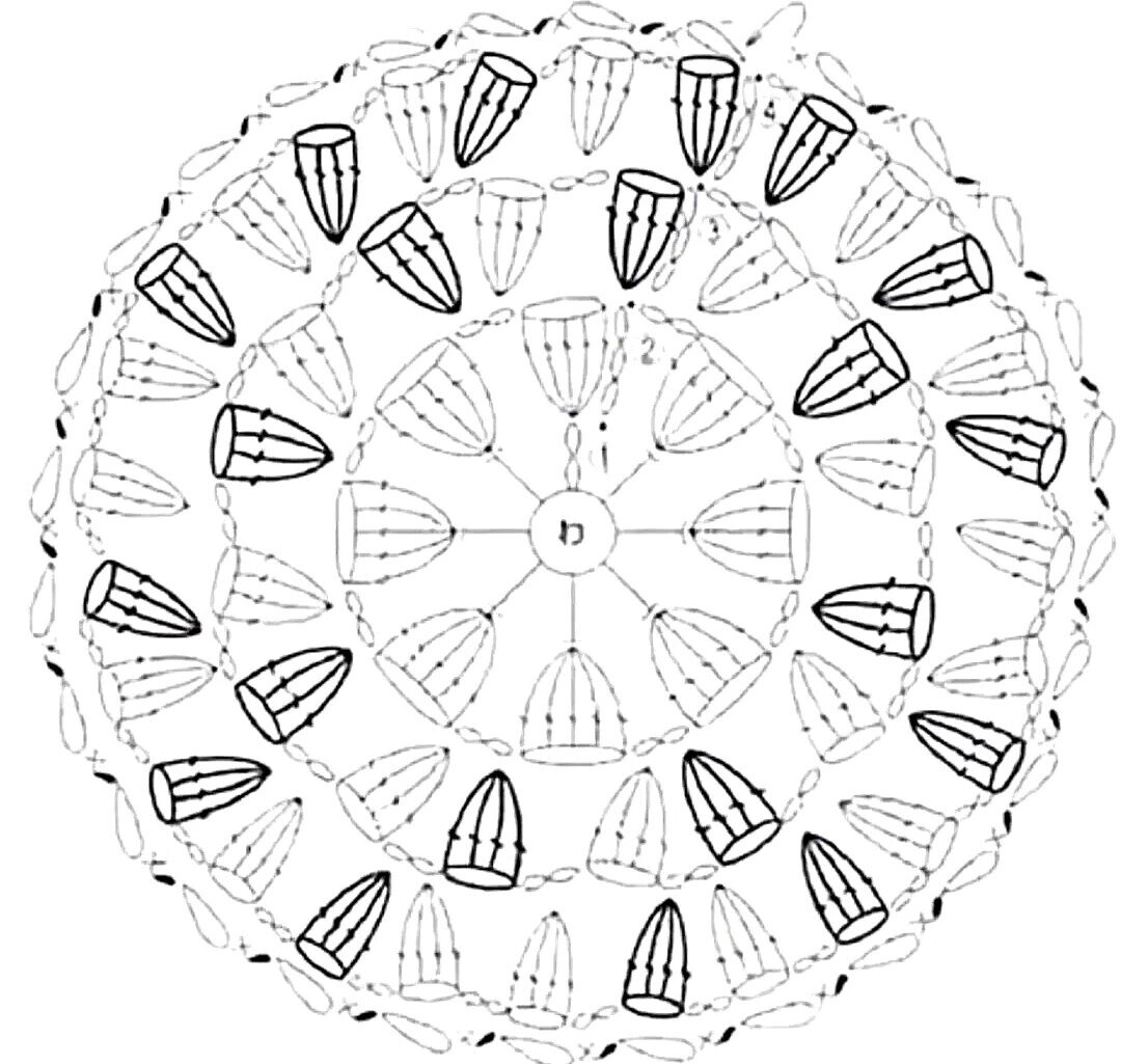 Накидка на табуретку крючком круглая схема