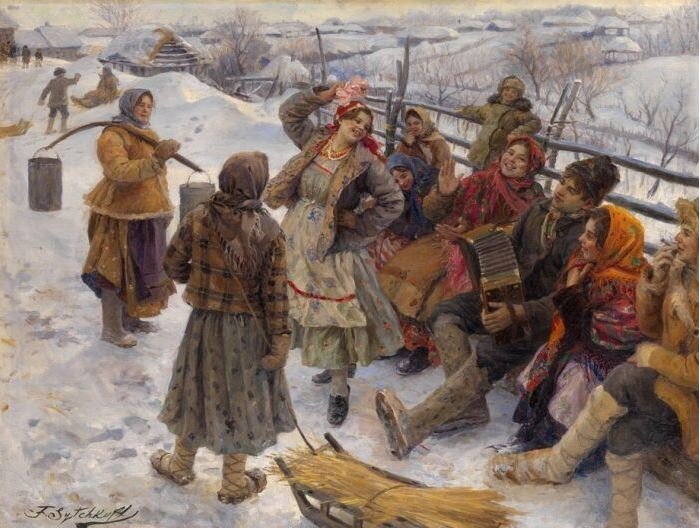 Сычков Федот Васильевич. Праздничный день. 1927. Холст, масло.
