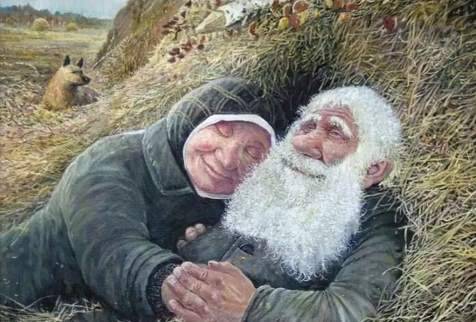 Баранов Леонид Павлович. В стогу. Холст, масло.