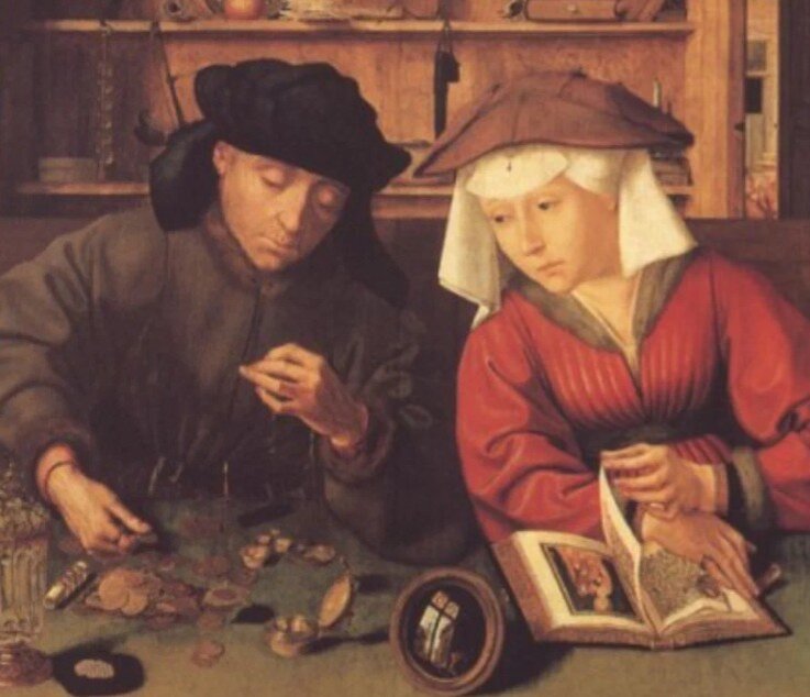 "Ростовщик с женой" , автор Квинтен Массейс, взято из открытого доступа Яндекс Картинки в качестве иллюстрации