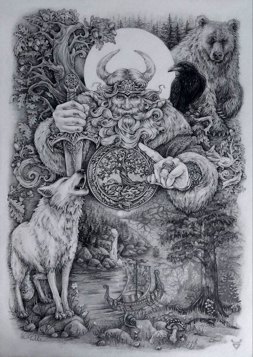 Котлюба Александра. Графика, карандаш, тушь. Формат А3. 2023 год. 