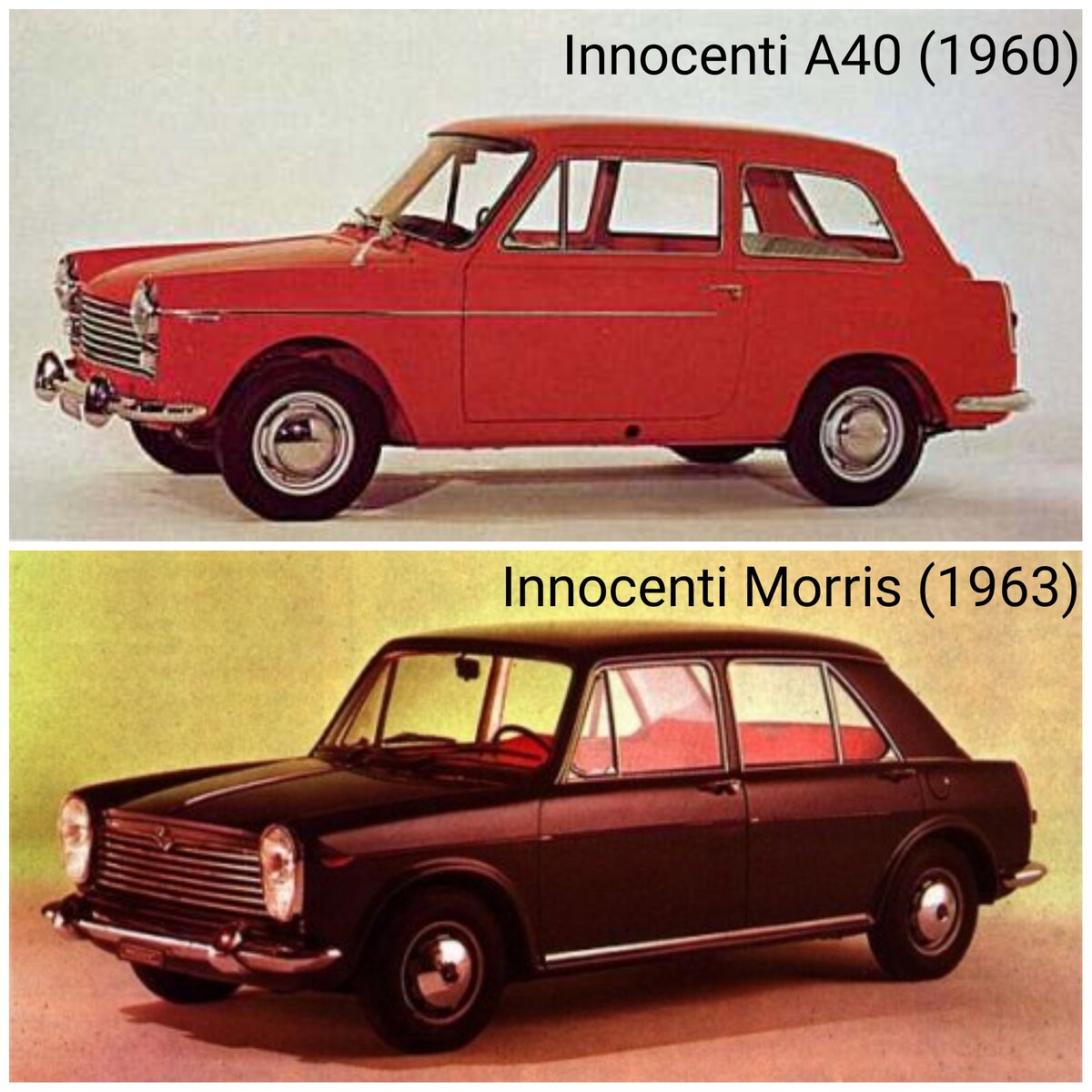 Рис. 2. Innocenti A40 (1960) и Innocenti Morris (1963)