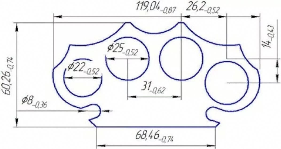 Кастет чертеж dxf