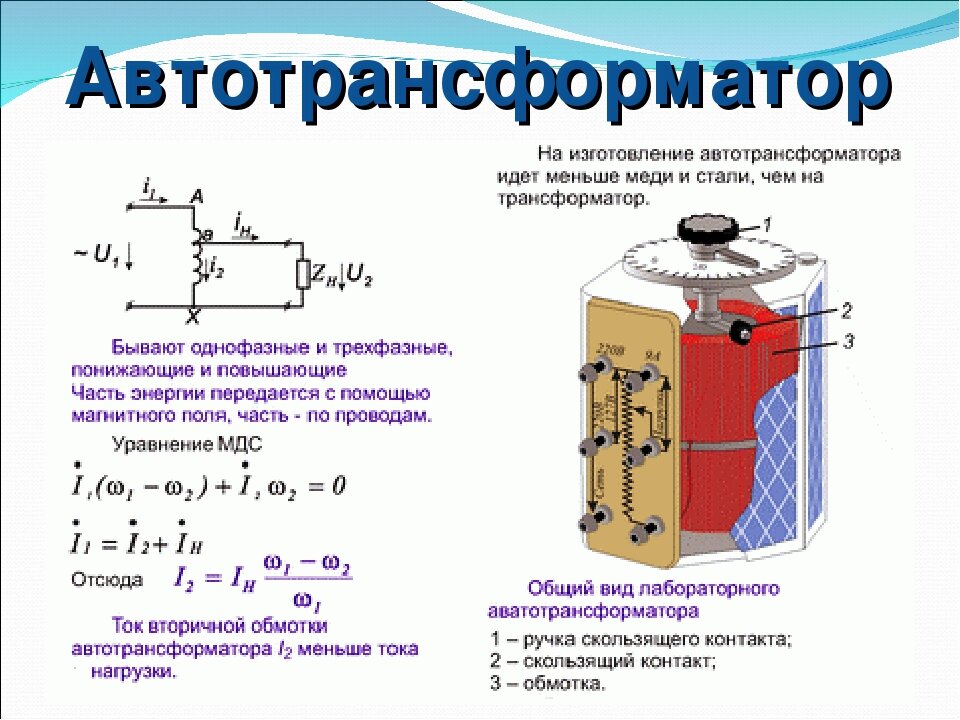 Схема работы трансформатора