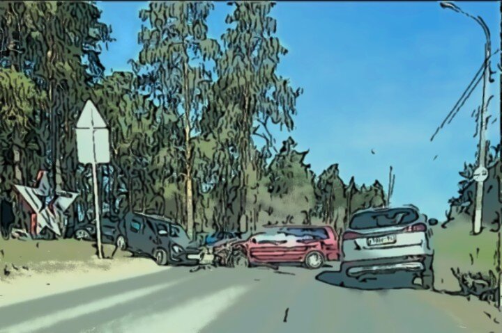 фото с места аварии в обработке