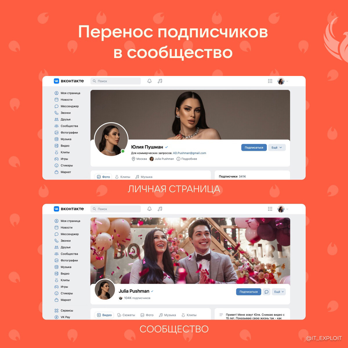 Перенести подписчиков в сообщество