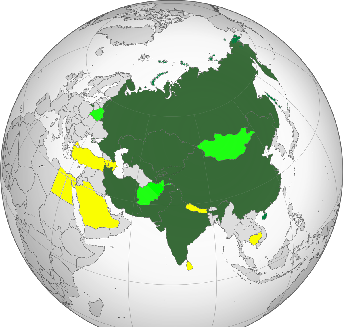 Картинка из открытых источников. Разным цветом обозначены разные степени сотрудничества. От членов организации - зелёным, до наблюдателей - жёлтым.