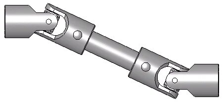 Там, где соединяемые агрегаты сильно смещены относительно друг друга, устанавливают карданный вал с двумя крестовинами
