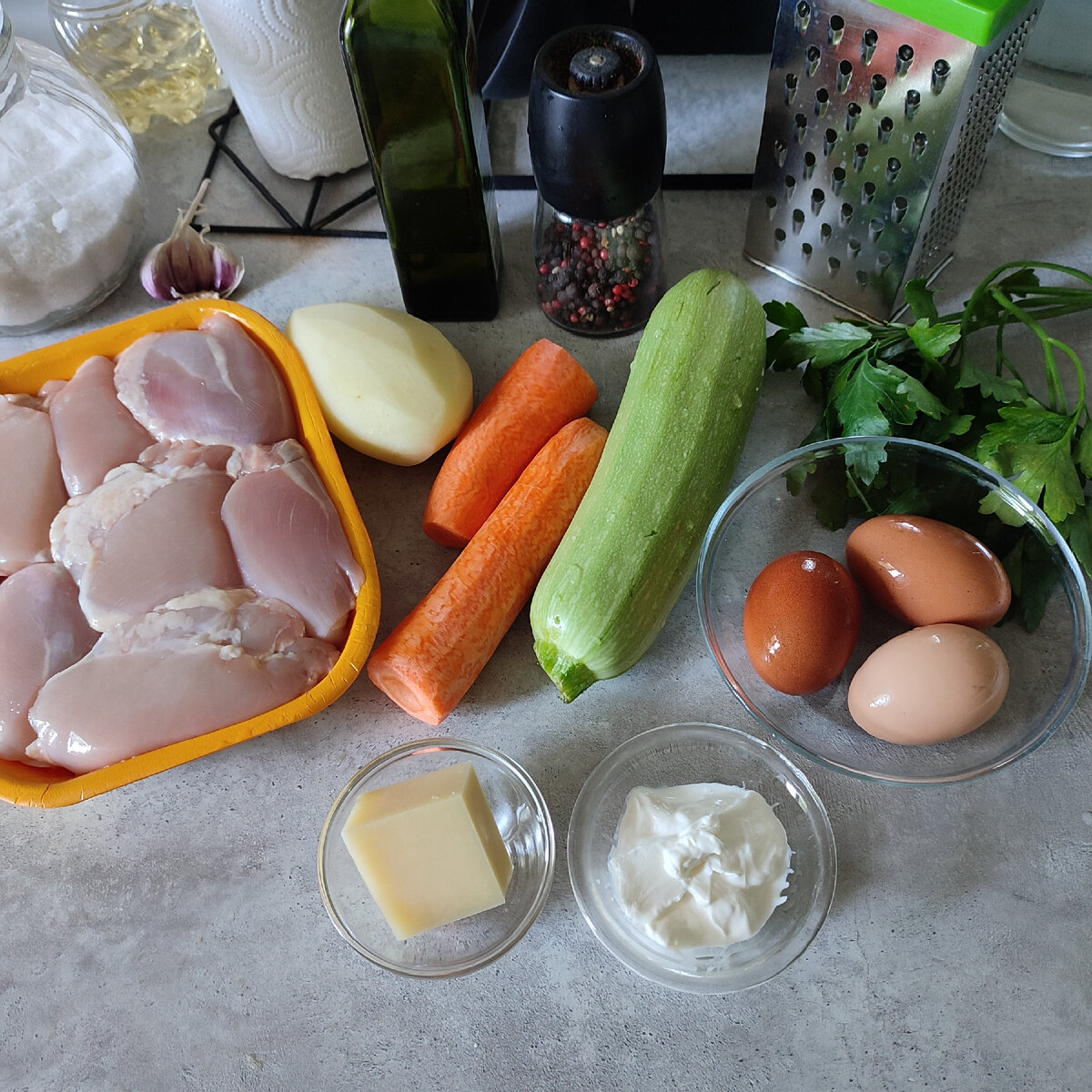 Запеканка с курицей и овощами в духовке. Пошаговый рецепт с фото