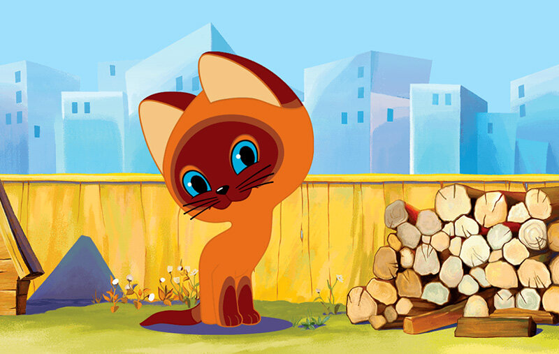 Кадр из мультфильма "Котенок по имени Гав" (сериал 1976 - 1982)