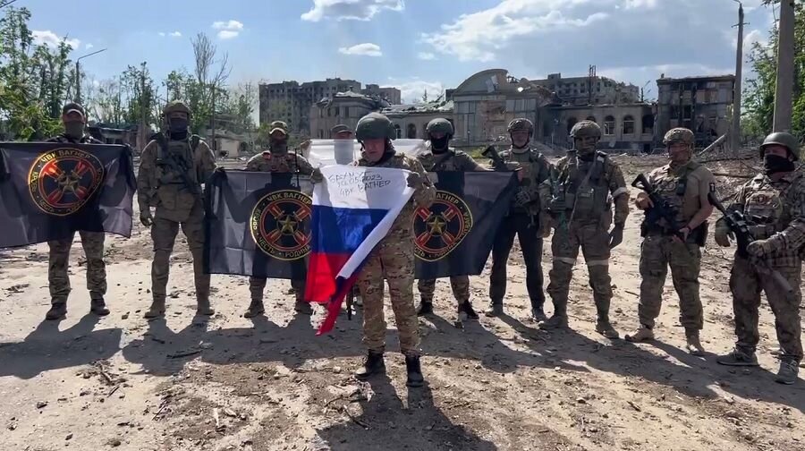    Взятие населенного пункта Артёмовск. 20.05.2023г Кадр из видео пресс-службы Пригожина