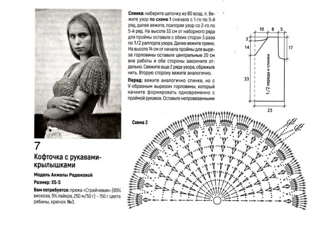 Схема вязания крючком рукава