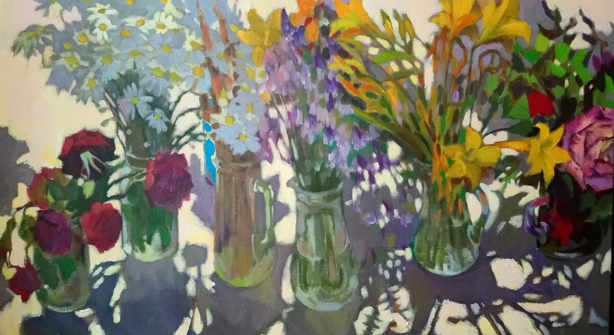 1. Анатолий Какалов. "Цветы в Джубге" холст, акрил 50 *90. Изображение: аккаунт художника vk.com/id713271794