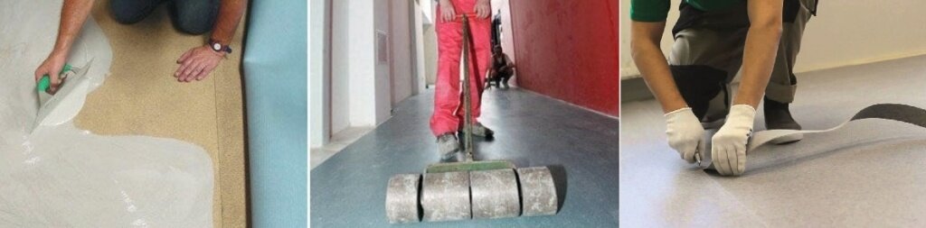 Каждому типу покрытия подходит определенный связующий состав. Чем клеить линолеум на пол, чтобы он надежно держался? Выбирая состав, нужно учитывать характер основания, тип поверхности, величину дальнейшей нагрузки на пол. Для фиксации применяются: