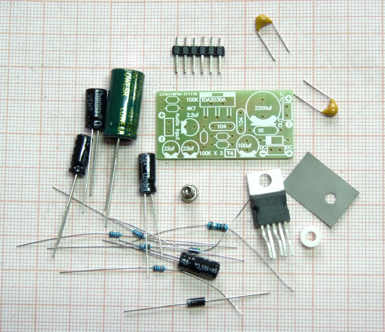 EM-605 (KIT BM2037M) Компактный усилитель НЧ 18Вт моно (TDA2030)