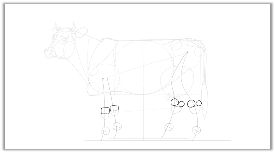 Рисуем корову карандашом. Как нарисовать корову