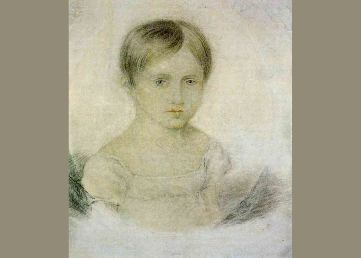 Детский портрет Натальи Николаевны Гончаровой. Неизвестный художник. Ок. 1820 г.