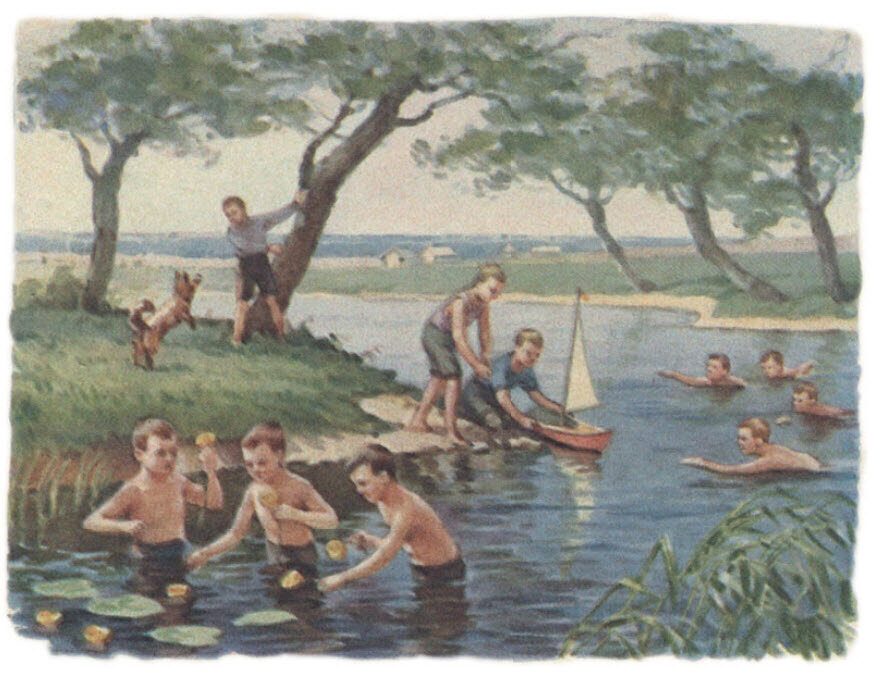 иллюстрация из учебника арифметики, издательство: Учпедгиз, 1955 год