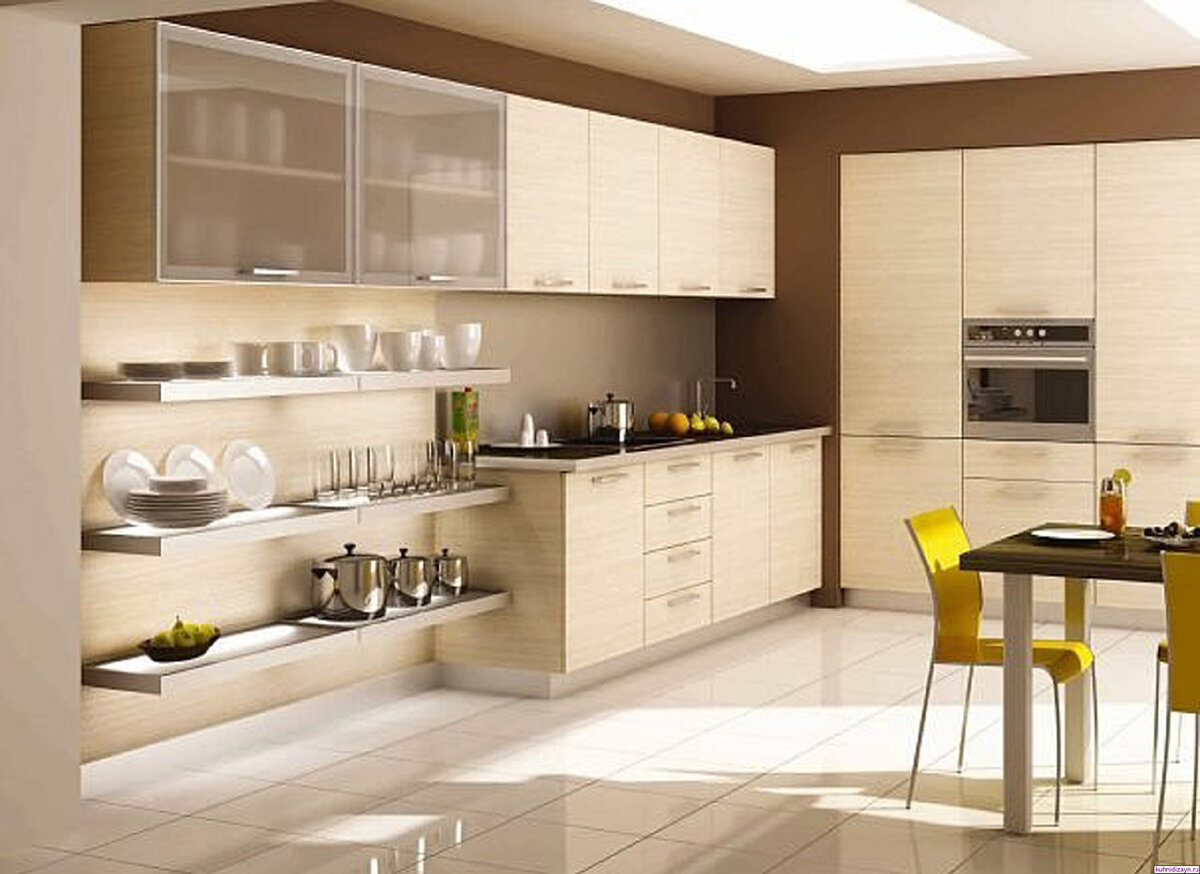 Кухня с открытыми секциями