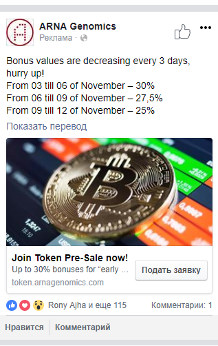 Самое выгодное объявление в facebook-кампании