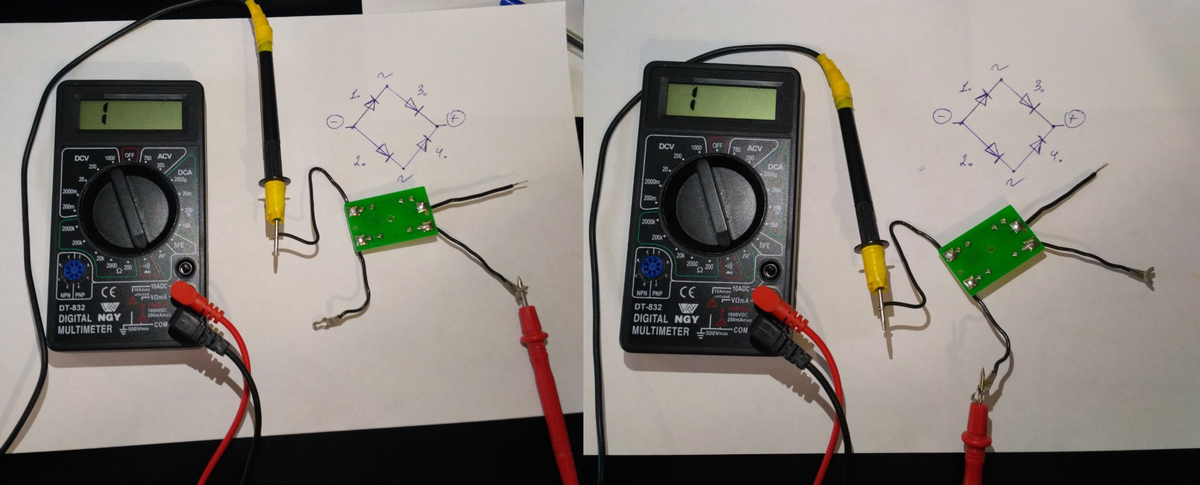 Как проверить диодный мост в схеме
