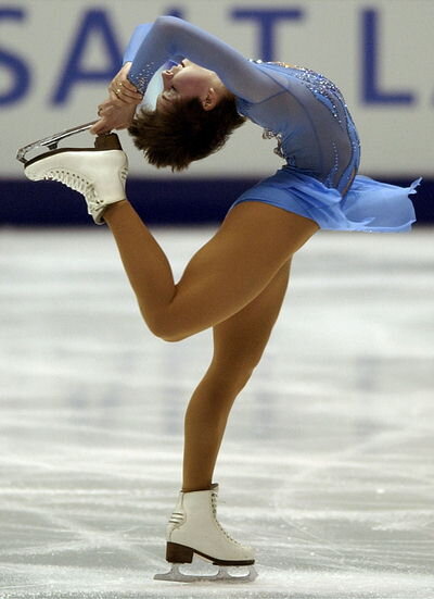 Ирина Слуцкая исполняет самую технически сложную короткую программу на олимпийских играх 2002 г.