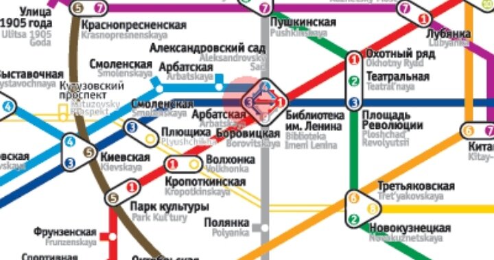 Арбатская схема станции метро