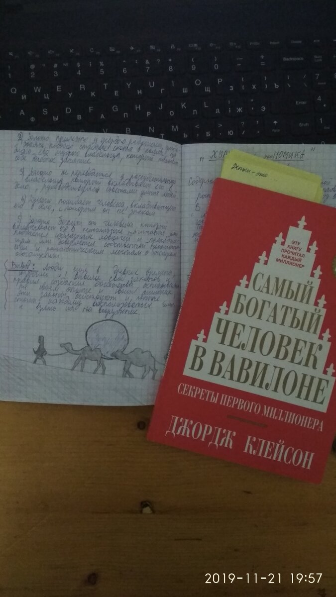 После прочтения каждой книги я заношу данные и картинки в читательский дневник.