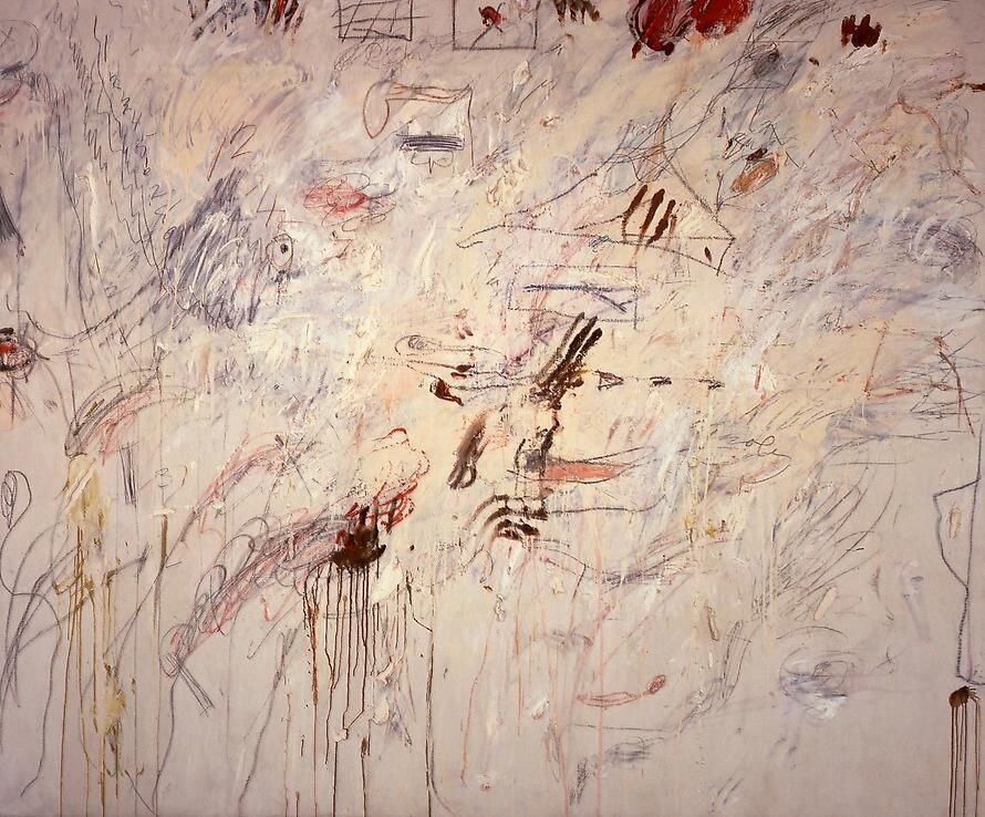 Cy Twombly "Untitled (Rome)" (1961) - oil, pencils, canvas - 202.5 x 240.5 cm - private collection