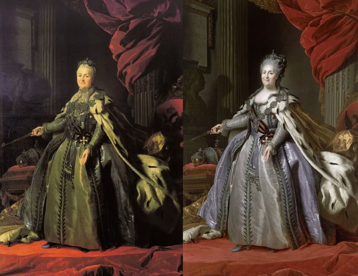 Слева работа Рослина, справа – Рокотова, 1776-1780 годы