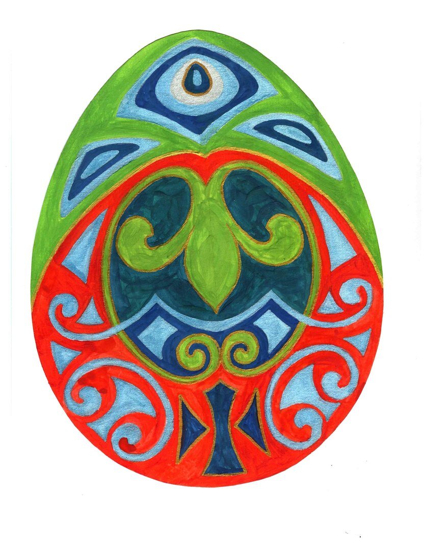 Работа моей ученицы Всероссийского конкурса "Пасхальное яйцо", 2018 г.