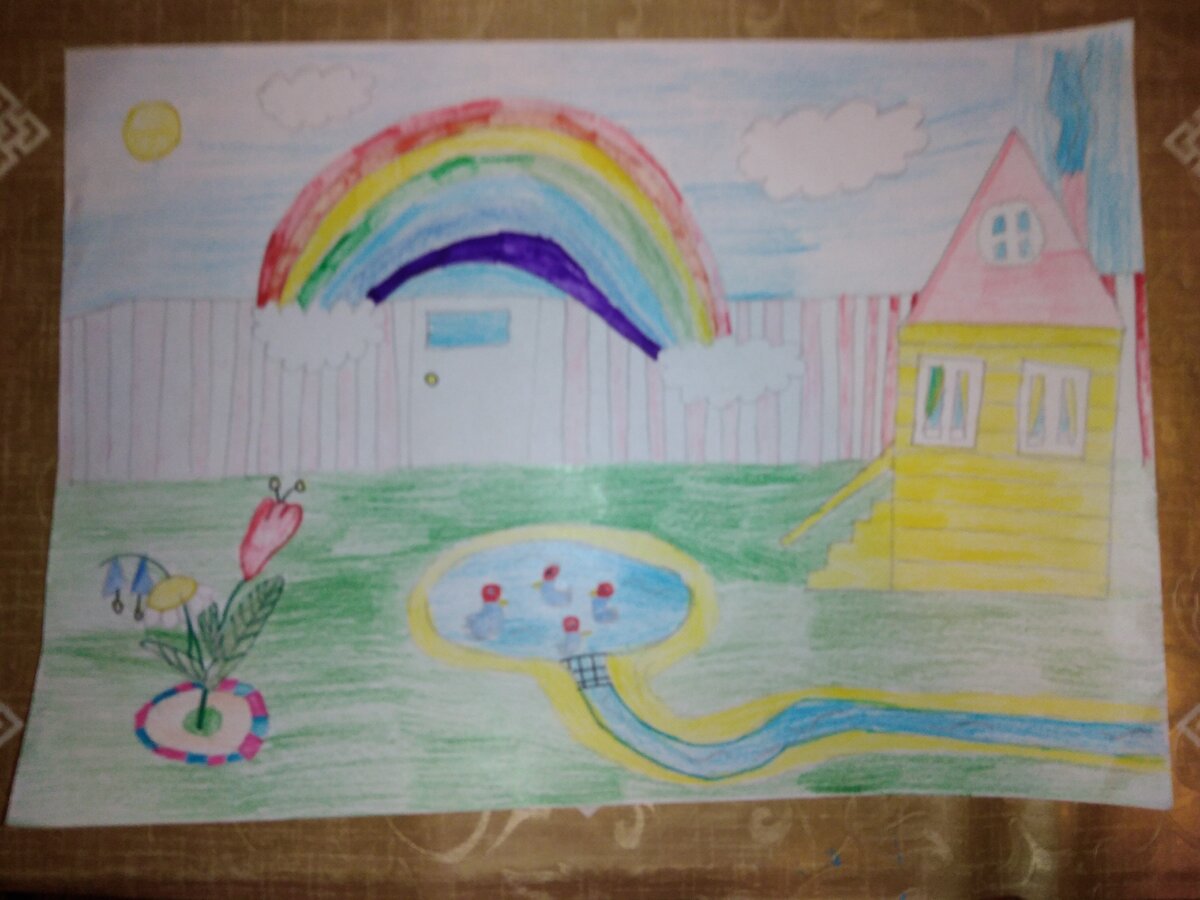 Один из детских рисунков дочери. Фантазии кое - где видны)) 