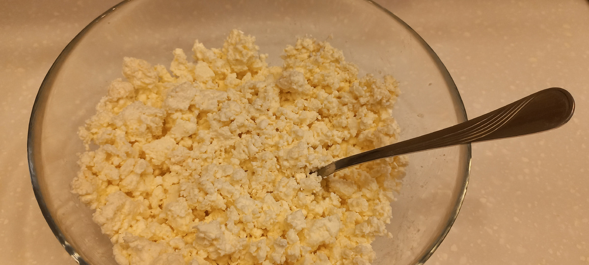 берем творог 500гр
