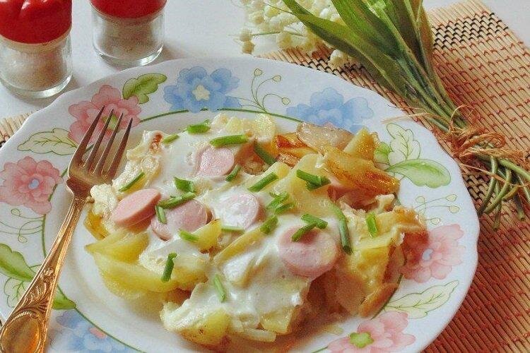 Жареная картошка с курицей