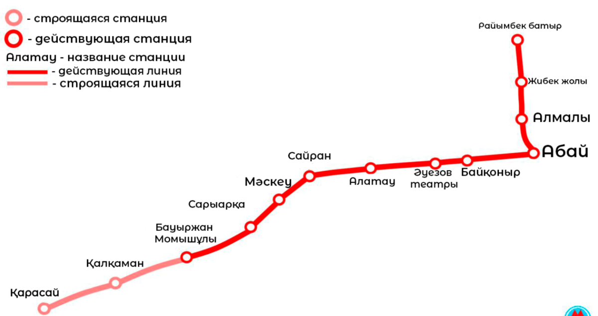 Алма атинская метро схема