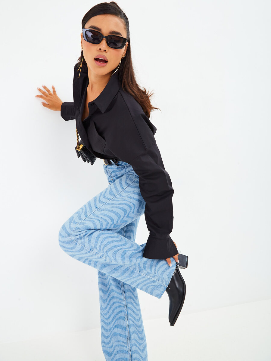 Артикул черной рубашки оверсайз на Wildberries: 124165867