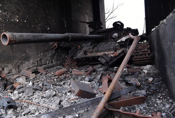    Уничтоженный танк ВСУ