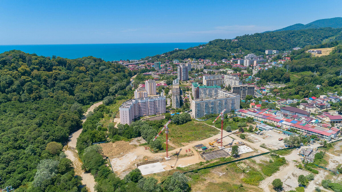 Строительство новых жилых комплексов в мкр Кудепста (Сочи)