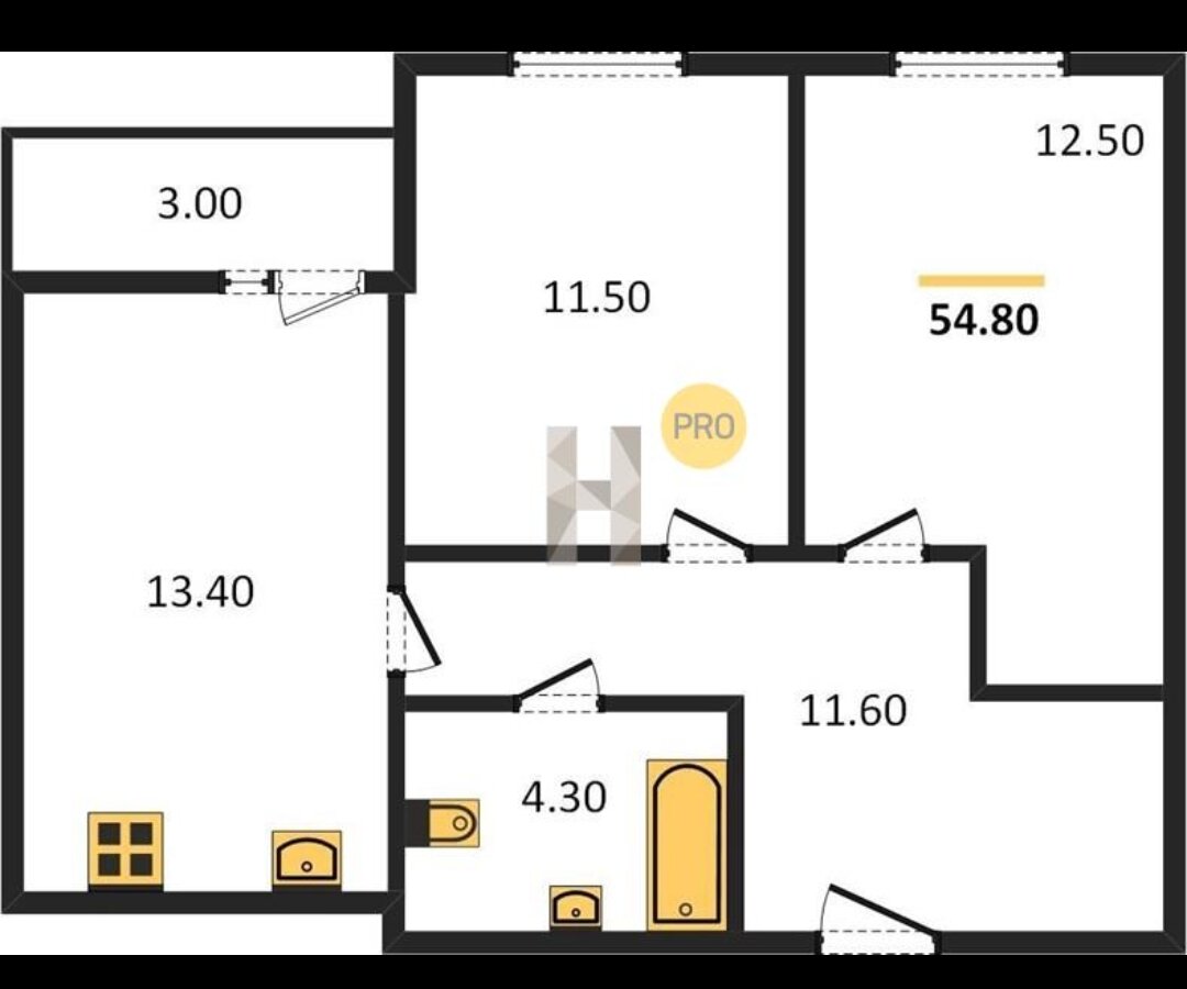 2-х комнатная квартира в ЖК Основинские кварталы. Пионерский поселок. стоимостью 6 430 000 рублей.