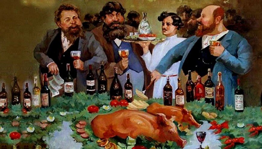 Тренировка печени перед большим кутежом. Россия, начало XX века