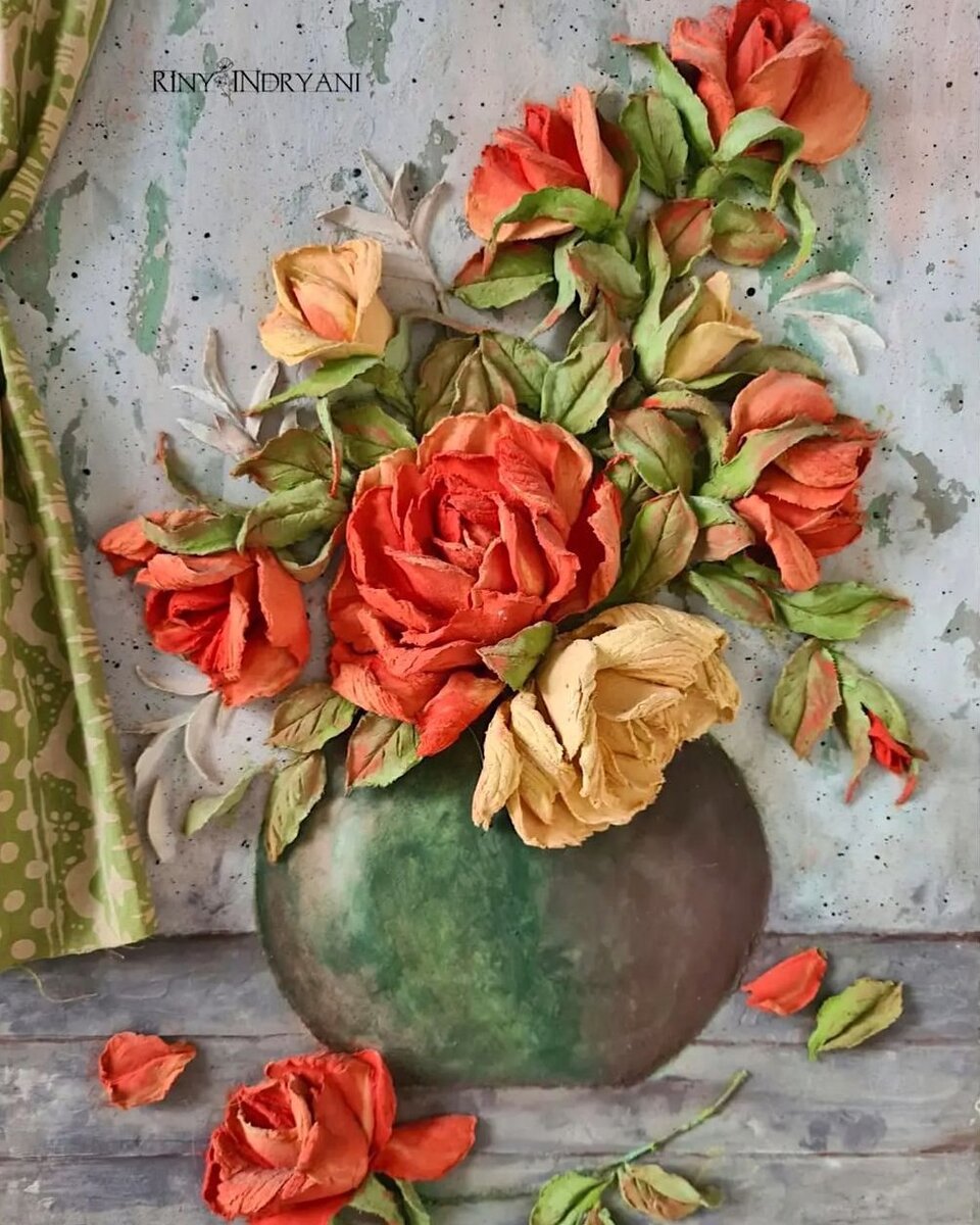 Автор картины сертифицированный преподаватель техники скульптурная живопись Рини Индрияни из Индонезии @bellevanie_by_riin