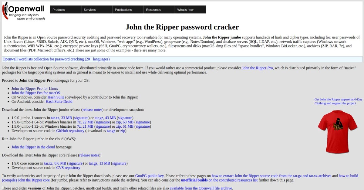 Инструмент john the ripper. John the Ripper password.