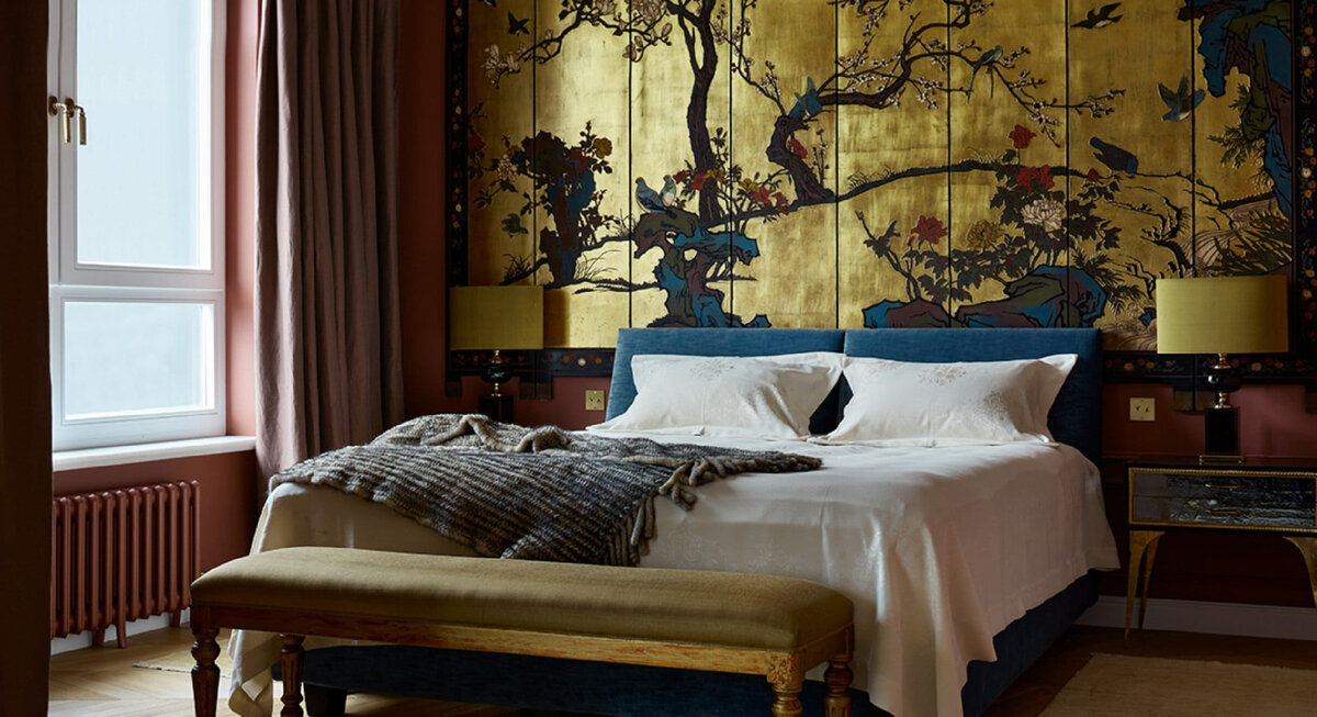 Пример оформления спальни в стиле шинуазри