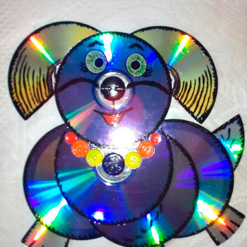 Поделка из cd-дисков «Подсвечник “В глубинах океана”» с фото инструкцией