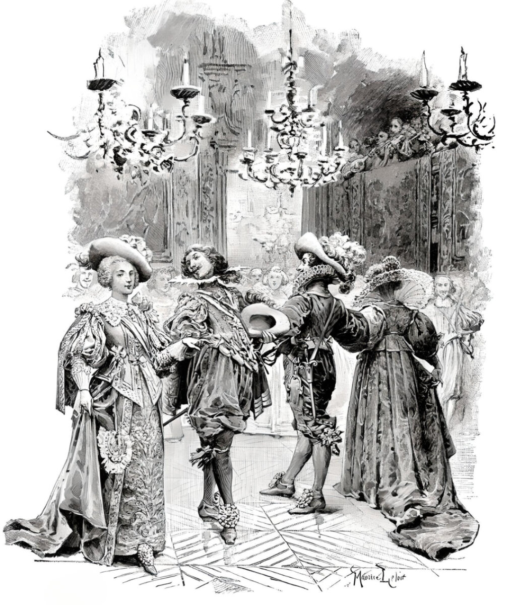 Морис Лелуар, «Марлезонский балет», 1894, иллюстрация к двухтомнику А. Дюма-старшего «Три мушкетера»