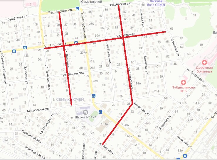 Водопьянова - Доронина – Белякова (Екатеринбург) © Яндекс