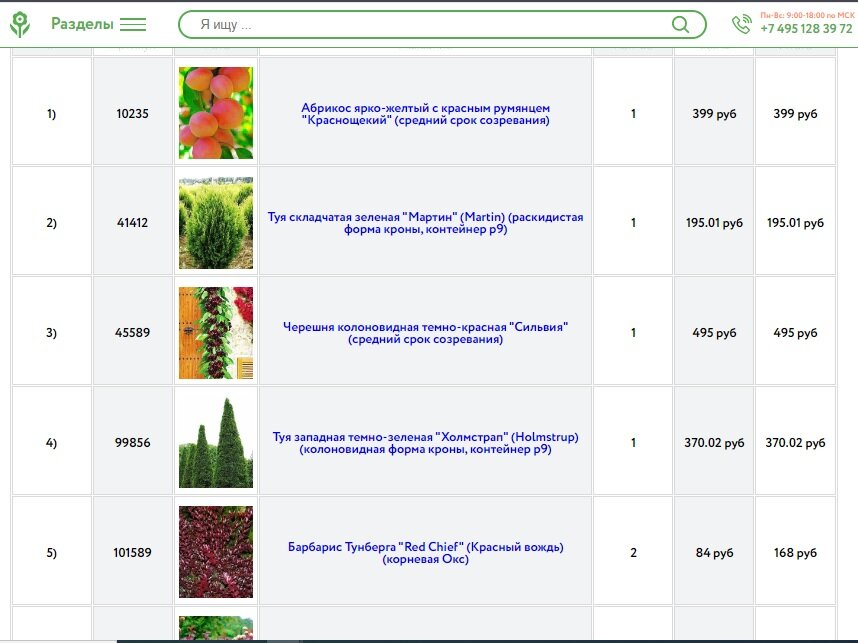 всего 10 позиций