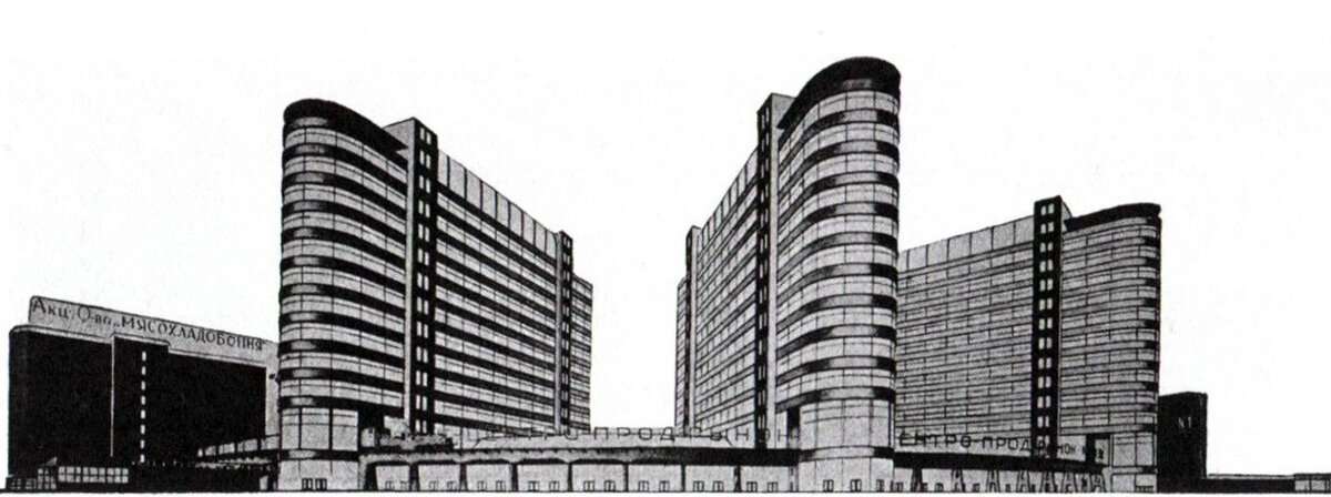 Проект центрального рынка, Софийская набережная, 1926, ВХУТЕМАС