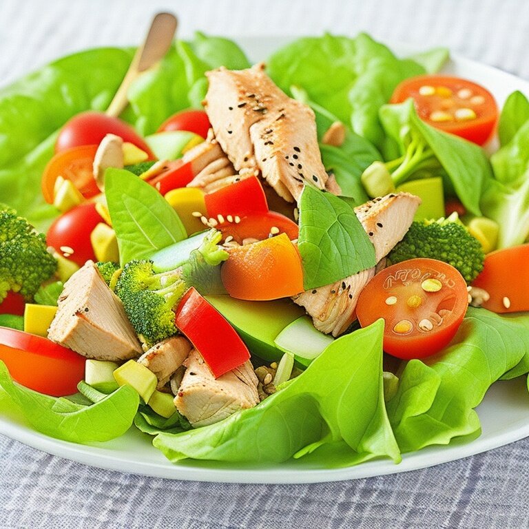 Легкий салат из свежих овощей и курицы, рецепт с фото — irhidey.ru