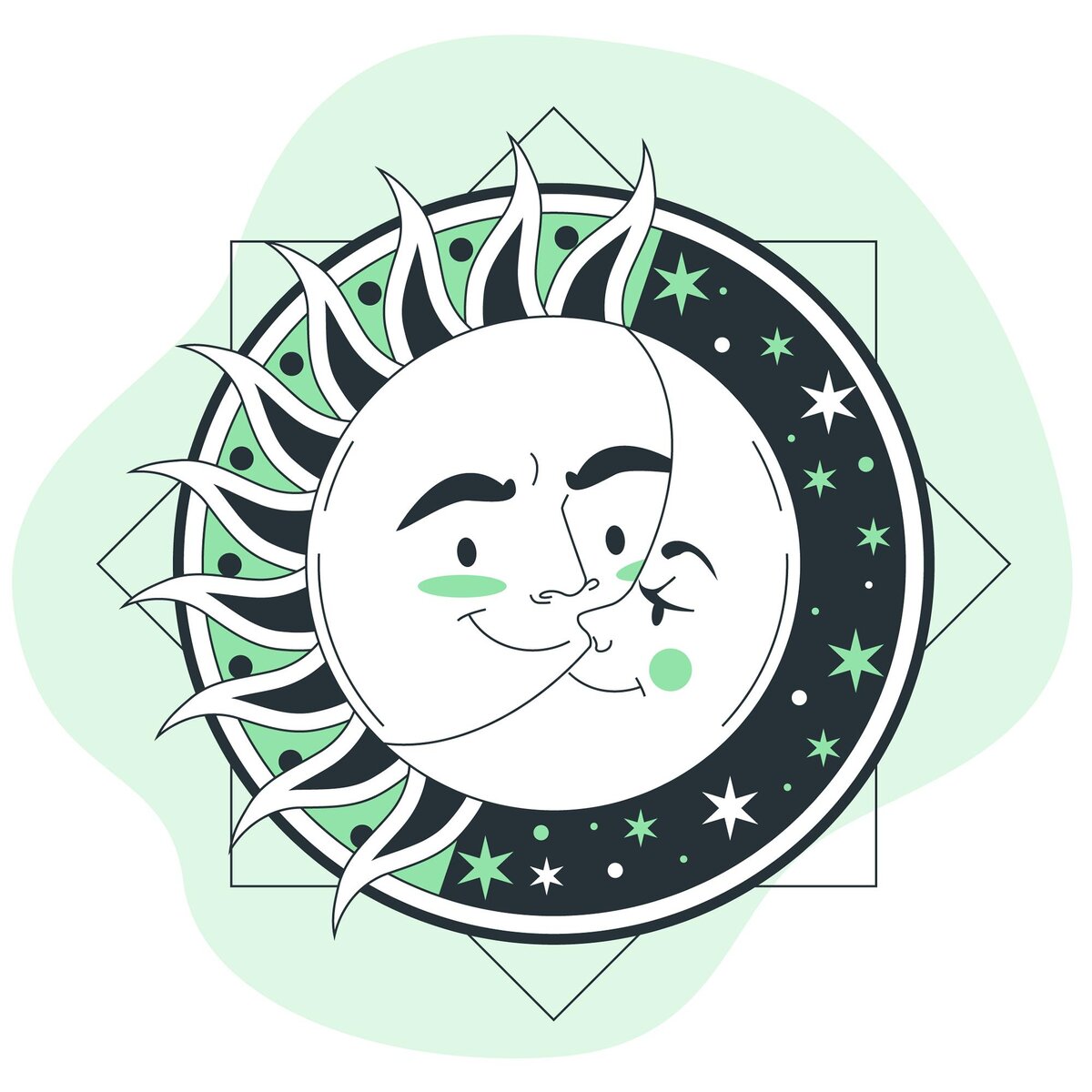 Источник - https://ru.freepik.com/free-vector/sun-and-moon-concept-illustration_13746488 на Freepik